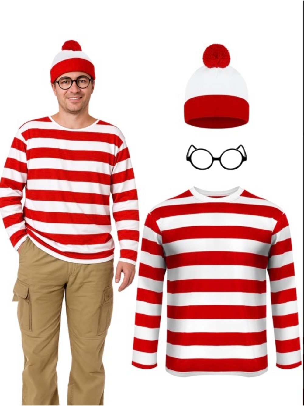 NWT Where’s Waldo 3 piece costume